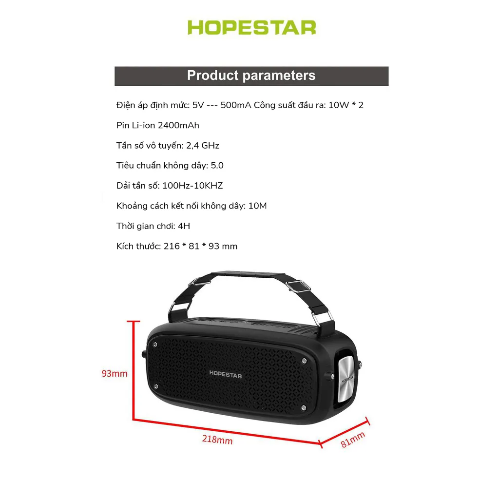 Loa bluetooth nghe nhạc Hopestar A21