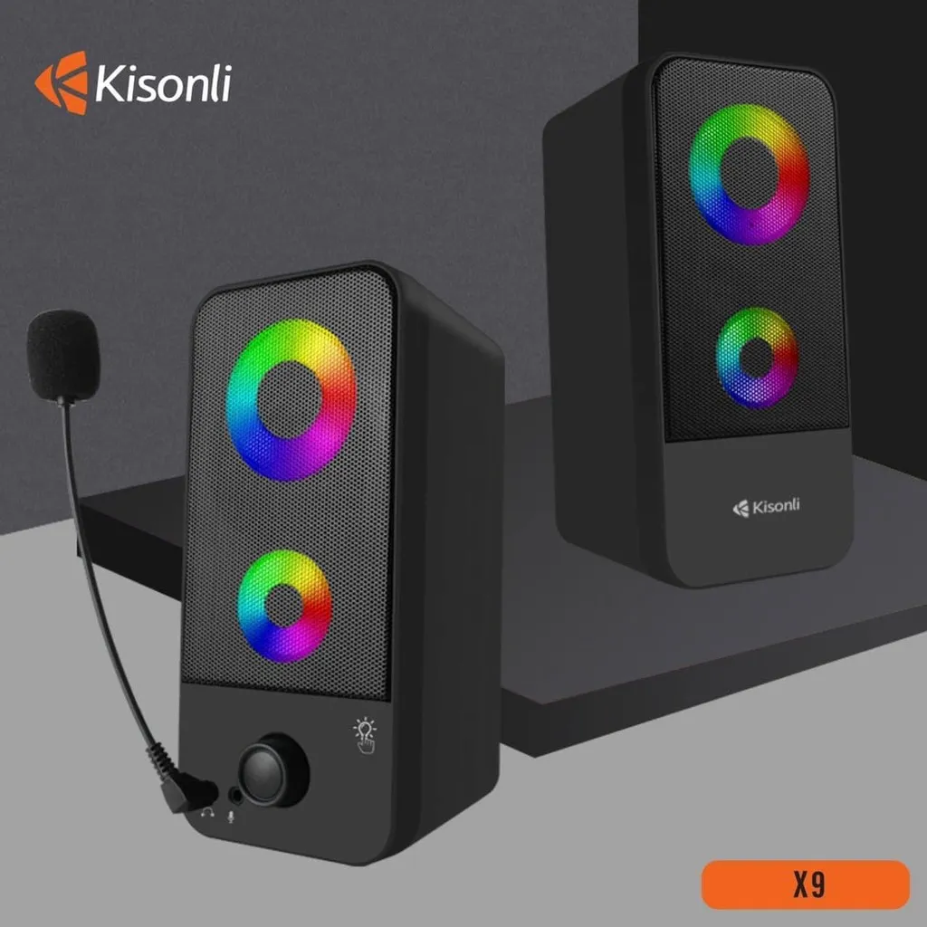 Loa vi tính 2.0 Kisonli X9 Led RGB | Chính hãng - giá rẻ - uy tín