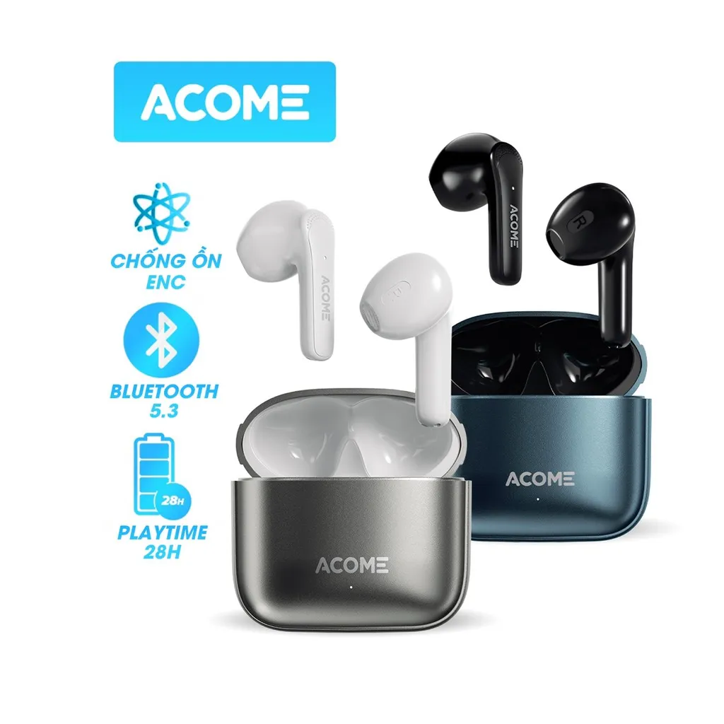 Tai nghe Bluetooth ACOME Quietpods Q1 | Chống Ồn ENC Playtime 28H