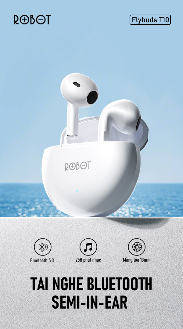 Tai nghe Bluetooth Semi-in-ear Robot Flybuds - T10S