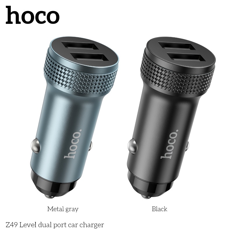 Bộ Sạc Ô Tô Cổng Kép Hoco Z49 - Sạc Nhanh Hai Thiết Bị Cùng Lúc