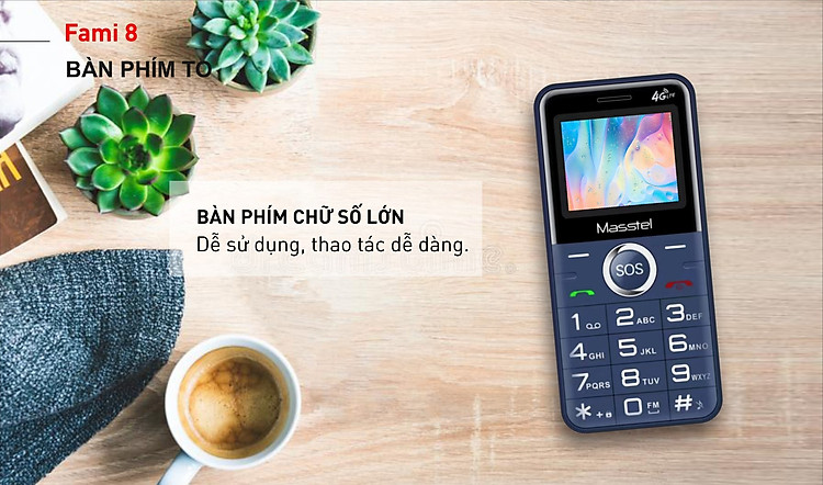 Masstel Fami 8 4G - Bàn phím chữ số lớn