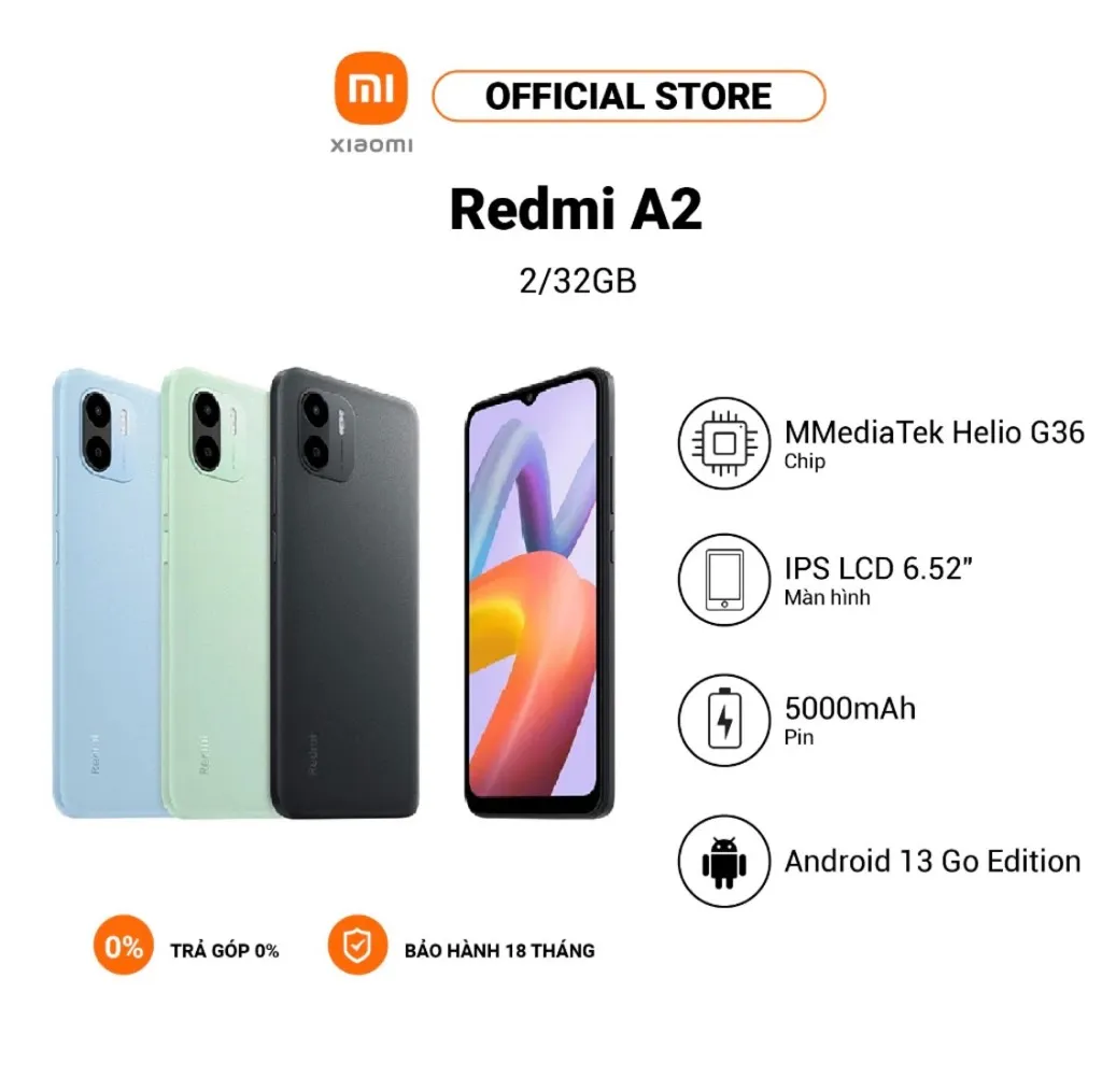 Điện thoại Xiaomi Redmi A2 | Pin trâu, sạc nhanh - Giá tốt | vietphone.vn