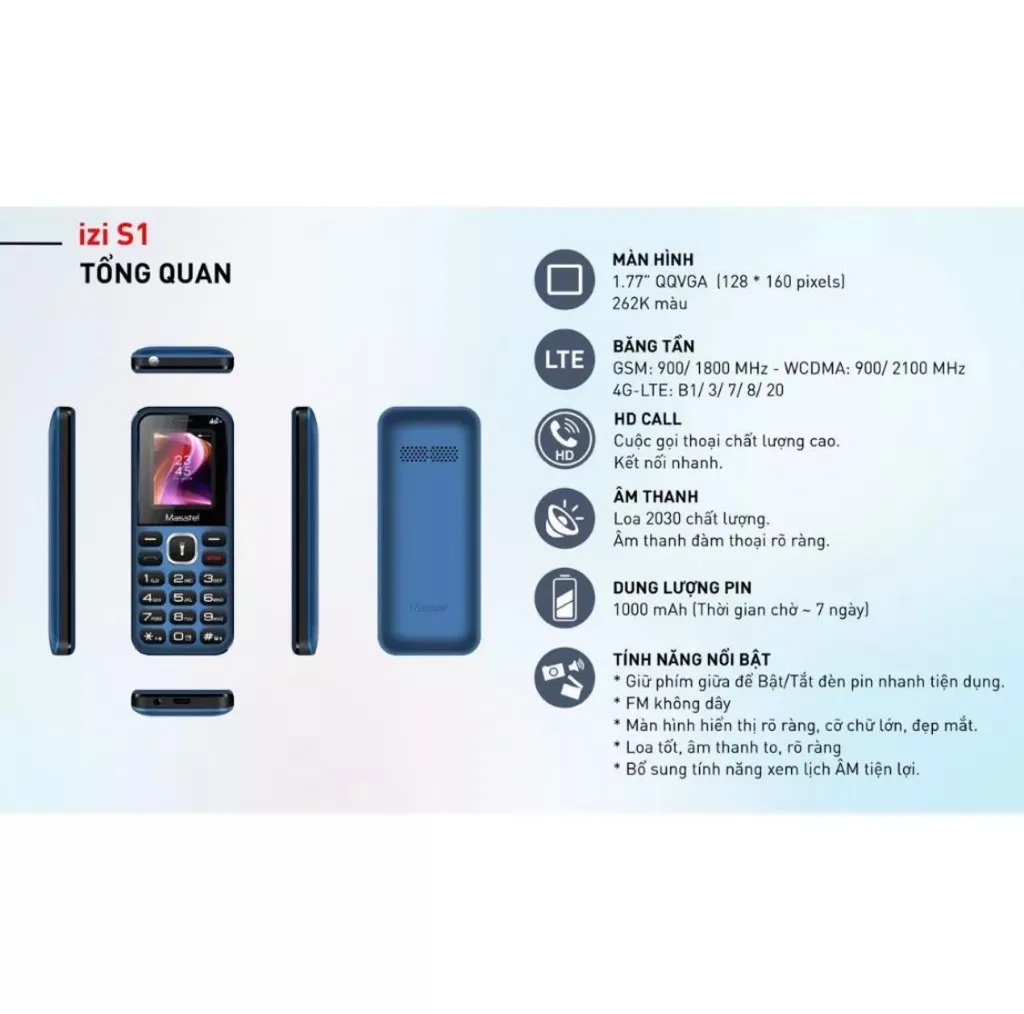 Điện thoại bàn phím Masstel IZI S1 4G ( LTE ) | Pin trâu, sạc nhanh - Giá tốt | vietphone.vn