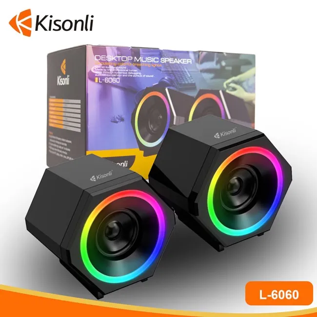 Loa vi tính 2.0 Kisonli L-6060 led RGB cực đẹp | Chính hãng - Giá rẻ - Chất lượng - Ship toàn quốc