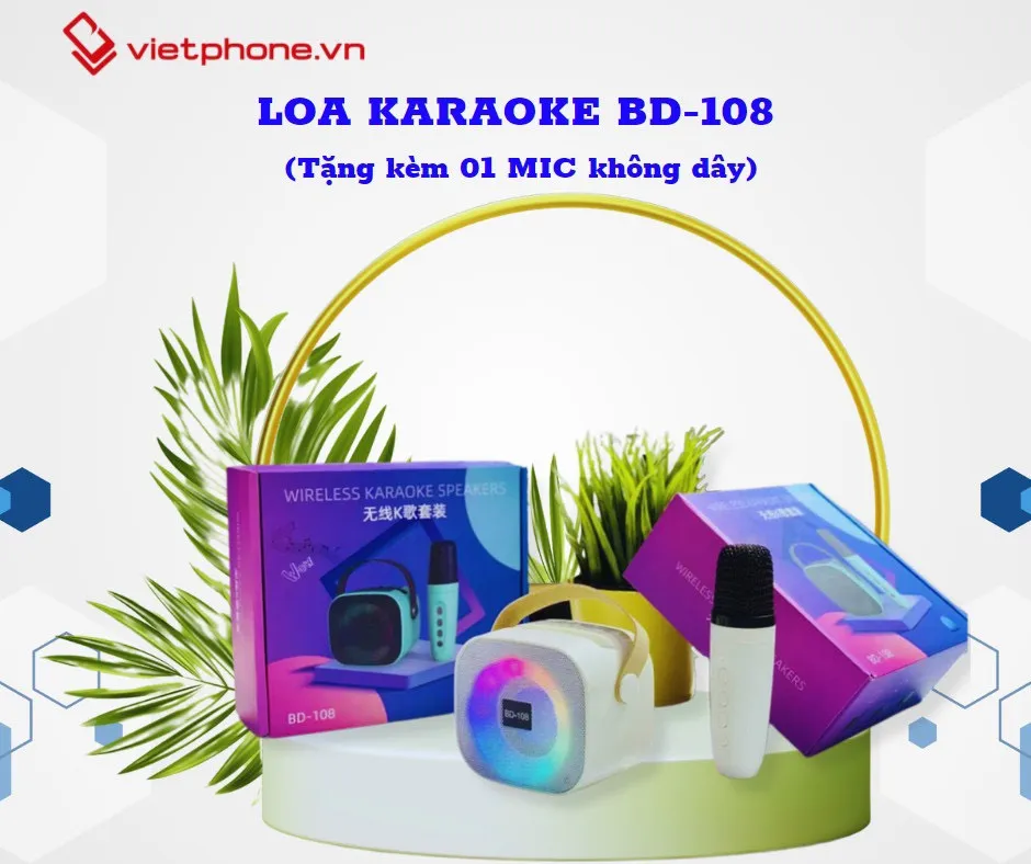 Loa Karaoke Bluetooth BD-108 (Kèm Mic)