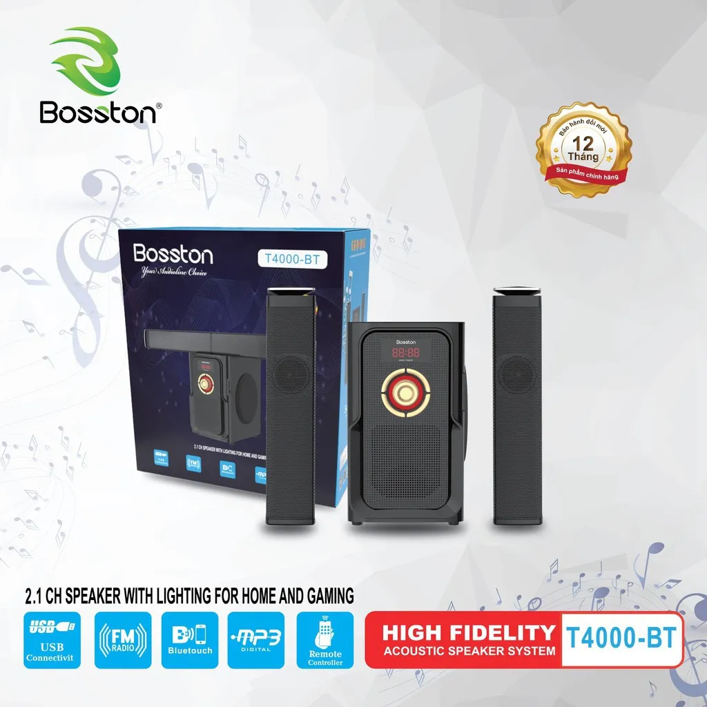 Loa vi tính Bosston bluetooth 2.1 T4000 BT - Chính Hãng, Giá Rẻ, Uy Tín