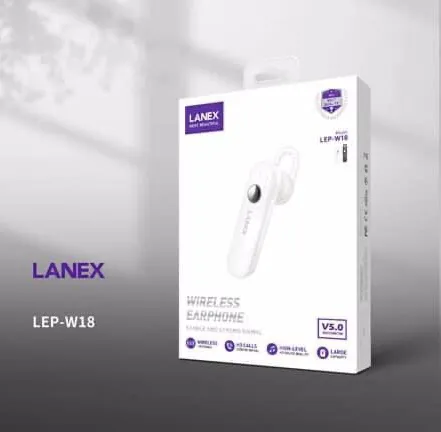 Tai nghe Bluetooth LANEX LEP-W18 Black Chính hãng - Giá rẻ - Chất lượng - Ship toàn quốc