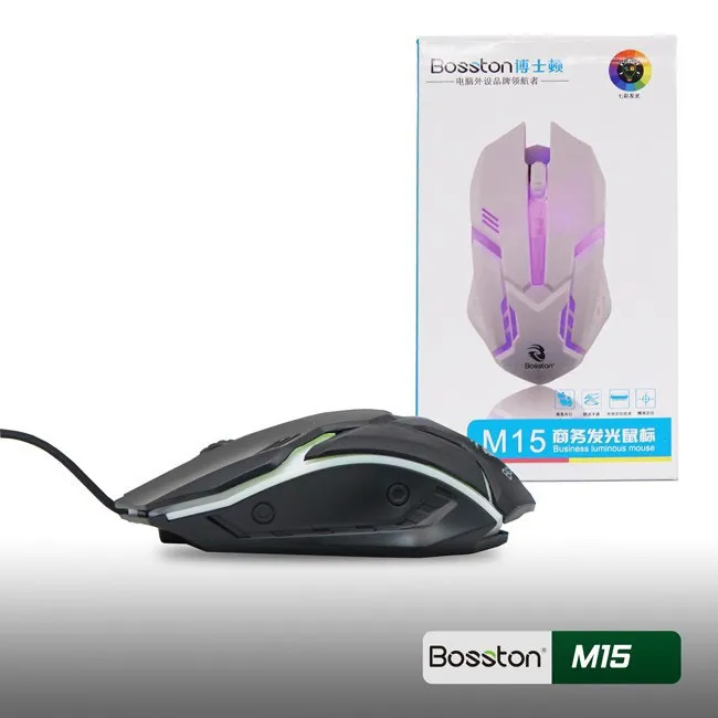 Chuột có dây USB Bosston LED M15 - Hàng chính hãng