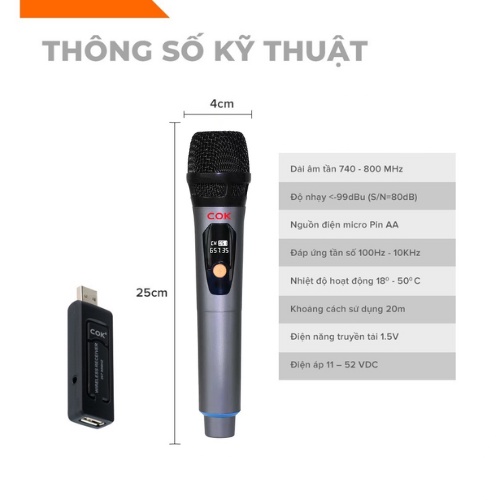 Micro Không Dây Đa Năng Karaoke C.O.K ST-107s