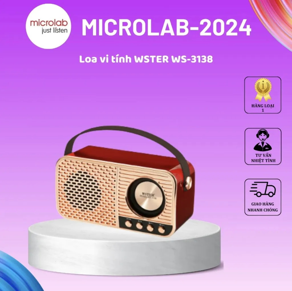 Loa Bluetooth Wster WS 3138 - Chính hãng, giá rẻ, uy tín