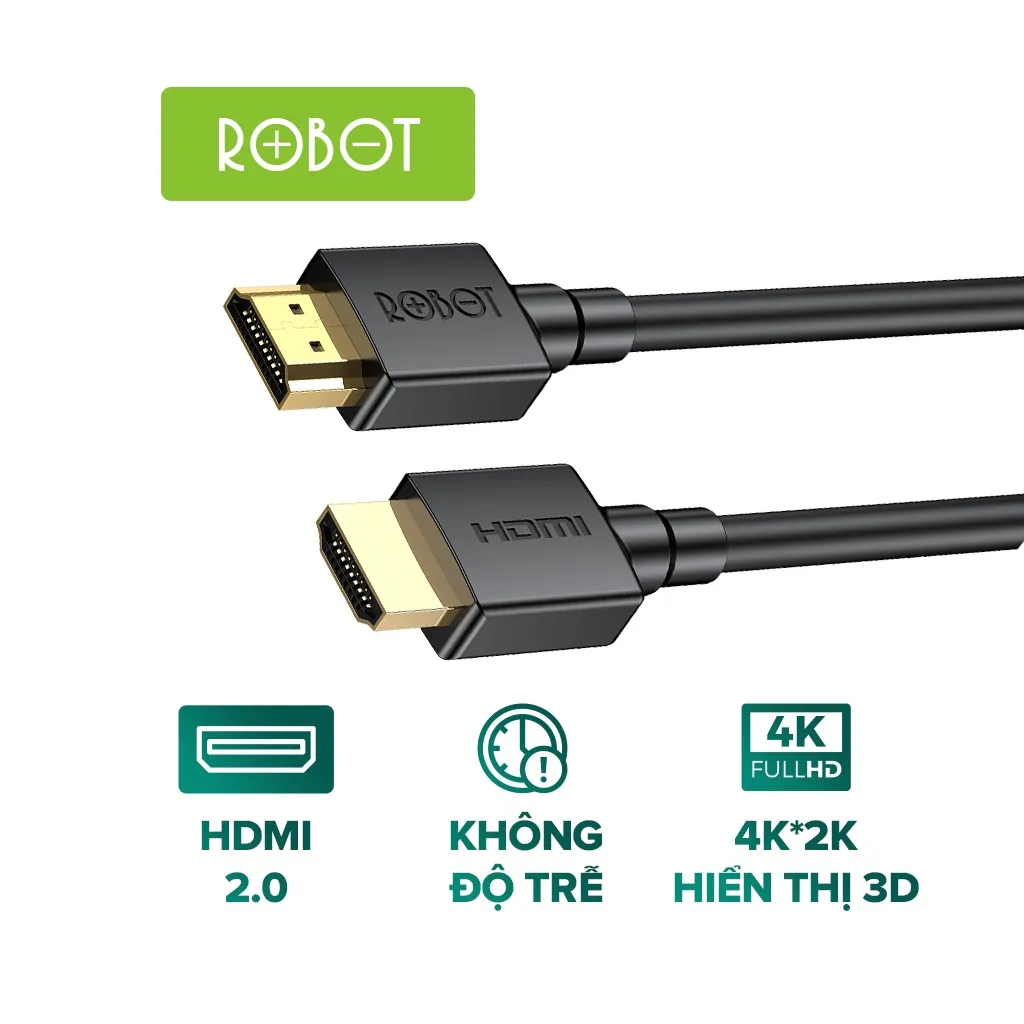 CÁP HDMI HỖ TRỢ ĐỘ PHÂN GIẢI 4K ROBOT RFH02 | Chính hãng - Giá rẻ - Chất lượng - Ship toàn quốc