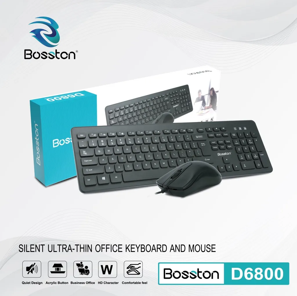 Combo bàn phím + Chuột Bosston D6800 Black | Chính hãng - giá rẻ - chất lượng