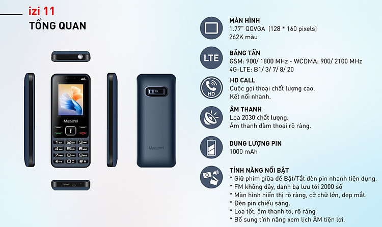 Điện thoại Masstel IZI 11 4G